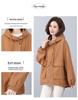 Stylish 2024 Women's Pure Cotton Hooded Jacket – Loose Fit, Plus Size, Casual Short Trench for Middle-Aged Moms