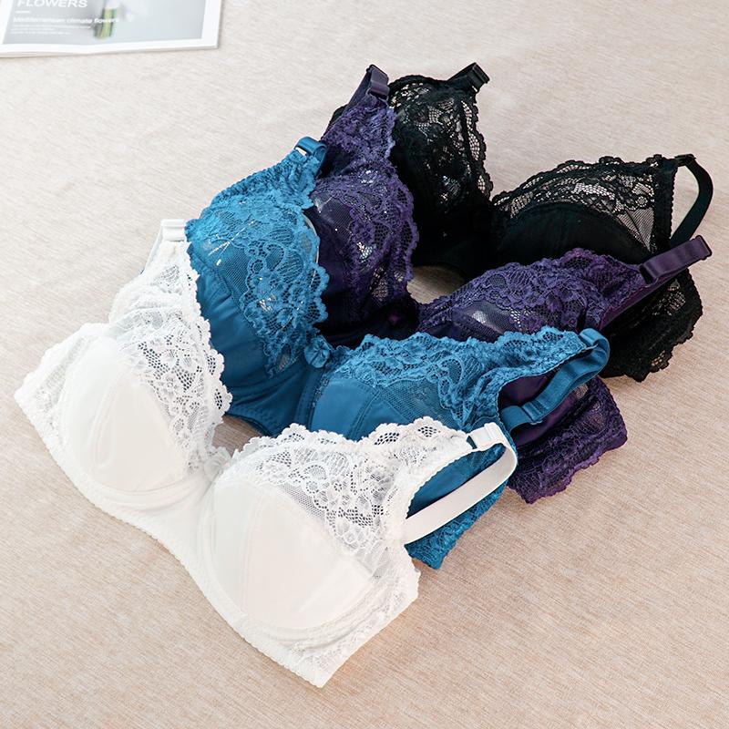 Women Bras Fashion Sexy Lace Bra Push Up Plus Size Bralette Thin Cup Underwire Bras Underwire Lingerie Underwear Top C D Cup