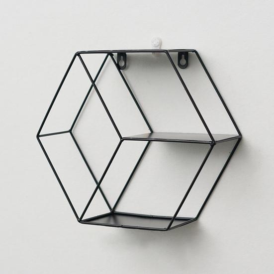 Storage Organizer Floating Geometric Figure Smooth Lines Creative Round Shape Storage Rack for Home