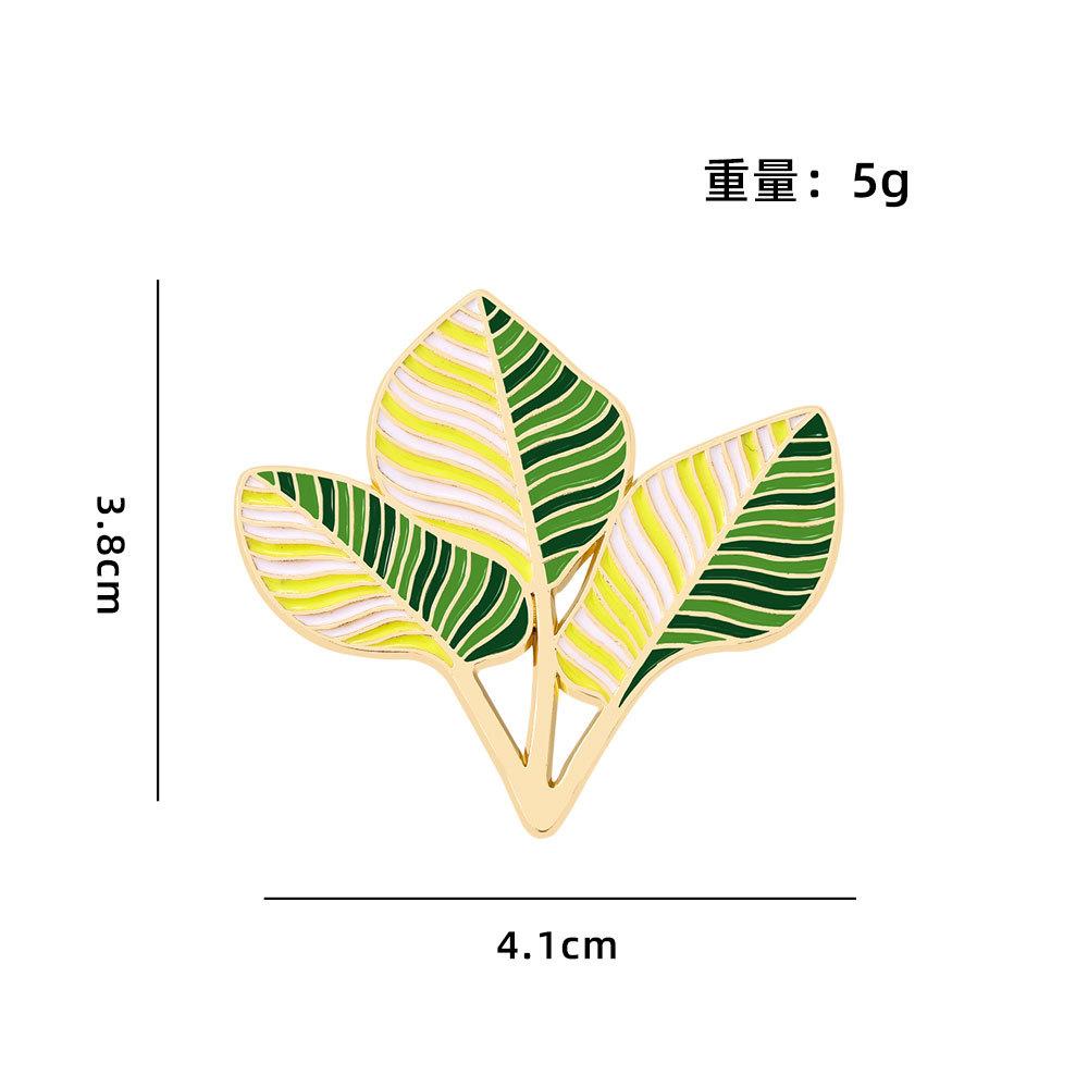 

New green plant ginkgo biloba leaf metal badge turtle bamboo leaf simulation green plant leaf brooch hot sale