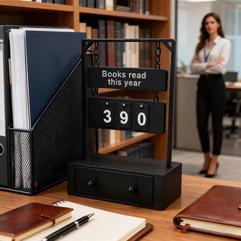 Home Bookshelf Tabletop Decoration, Book Reading Counter, Books Read This Year Counter, Funny New Year Gift For Friends
