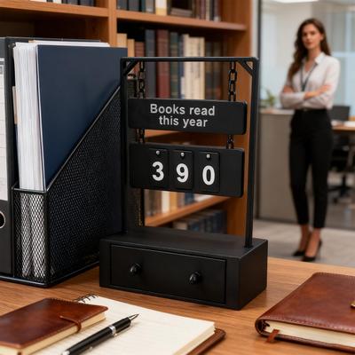 Home Bookshelf Tabletop Decoration, Book Reading Counter, Books Read This Year Counter, Funny New Year Gift For Friends
