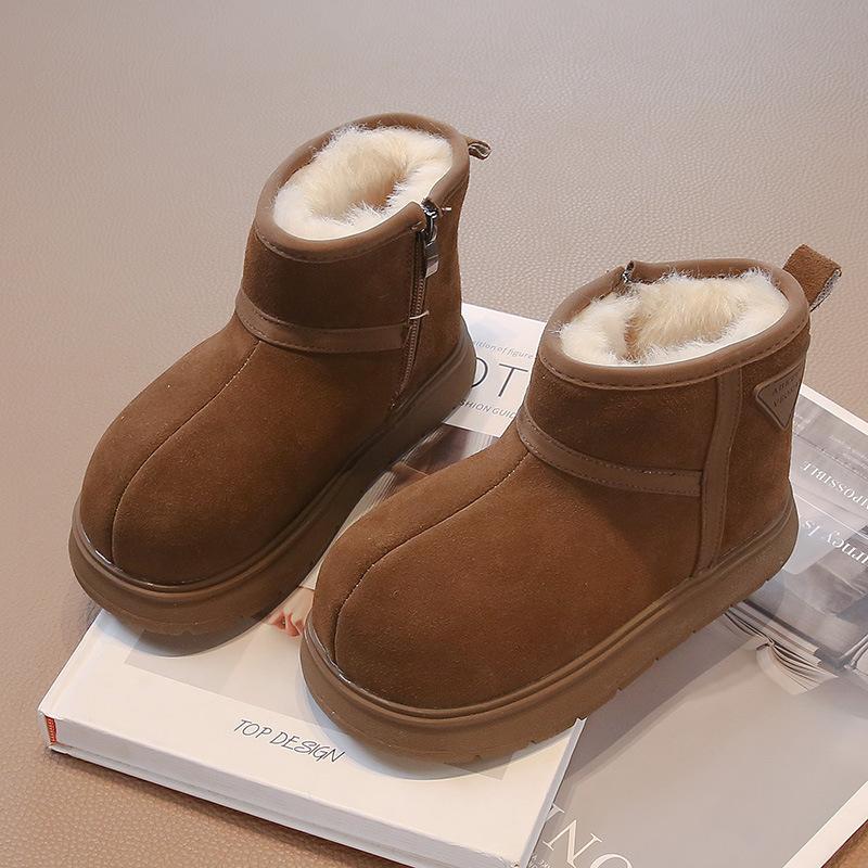 

Девочки зимние сапоги 2025 осень и зима новые девочки бархатные утолщенные хлопковые туфли мягкая подошва нескользящие теплые с круглым носком толстая подошва тренд 31 [Inner Length 19.5CM] темно-коричневого