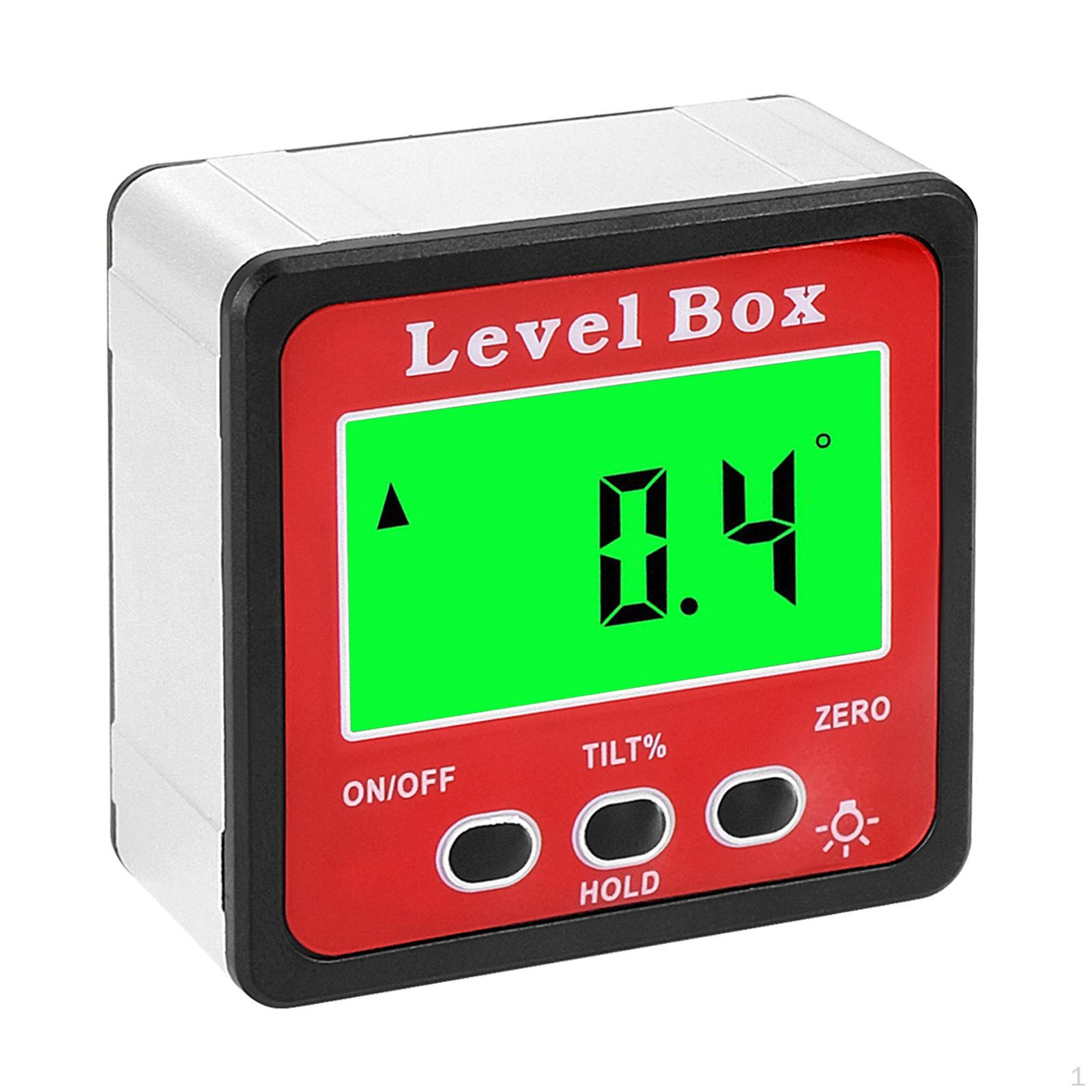 Digital Level Angle Gauge Backlit LCD Finders Box for Woodworking