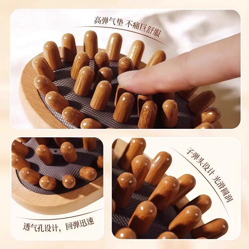 Solid Wood Abdominal Massage Brush for Belly and Meridian Relief