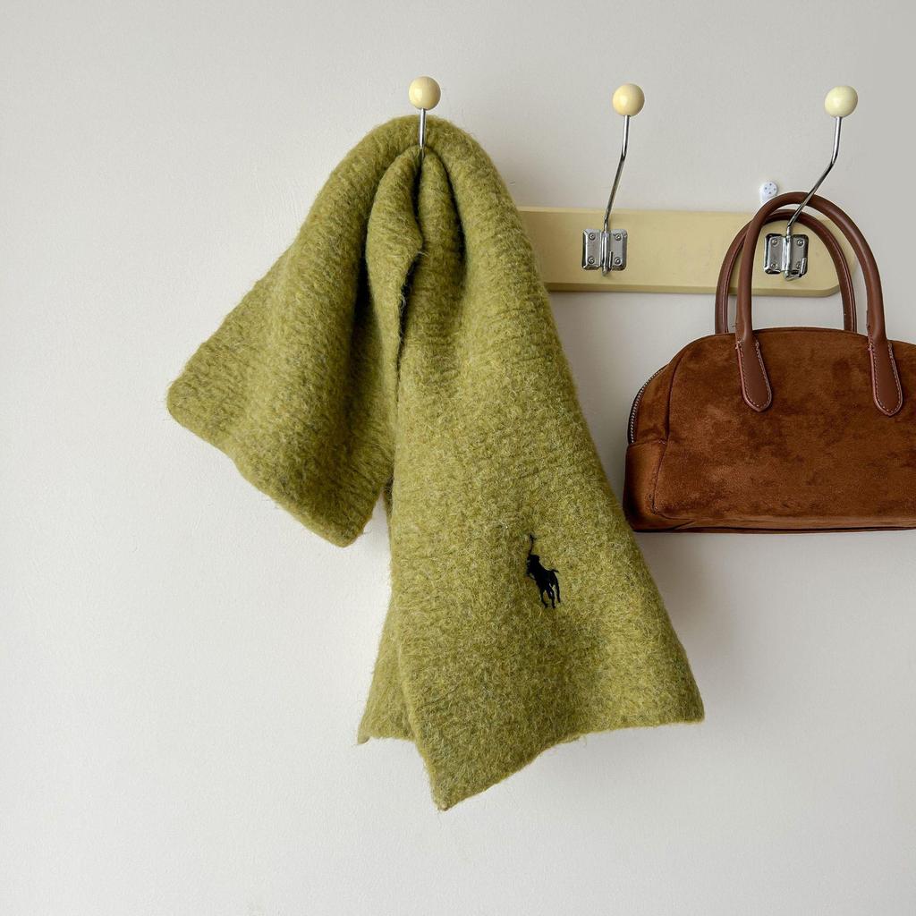 Luxurious Korean Style Cashmere Blend Scarf with Embroidery - Winter Warmth for Women