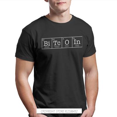 Periodensystem Kryptowährung Bitcoin Zeichen Kunst Satoshi Nakamoto T-Shirt Rundhals Reine Baumwolle Grafik T-Shirt Herren Streetwear