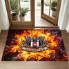 Beşiktaş FC Design Crystal Velvet Rug Soft Decorative Mat for Bedroom Entrance