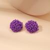 Summer Ethnic Style Bohemian Rice Bead Temperament Stud Earrings, Simple Niche Retro Handmade Earrings