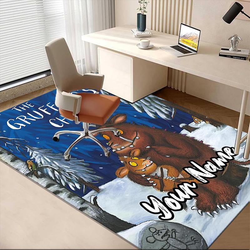 Op maat gemaakte The Gruffalo Tapijt, voor Kantoorstoel Woonkamer Slaapkamer Keuken Kamer Decoratie Cadeaus.