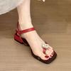Fashion Krazing Pot Cow Leather Flip Flops Low Heels Elegant Summer Shoes Chic Concise Slingback Party Dating Party Modern Women Sandals