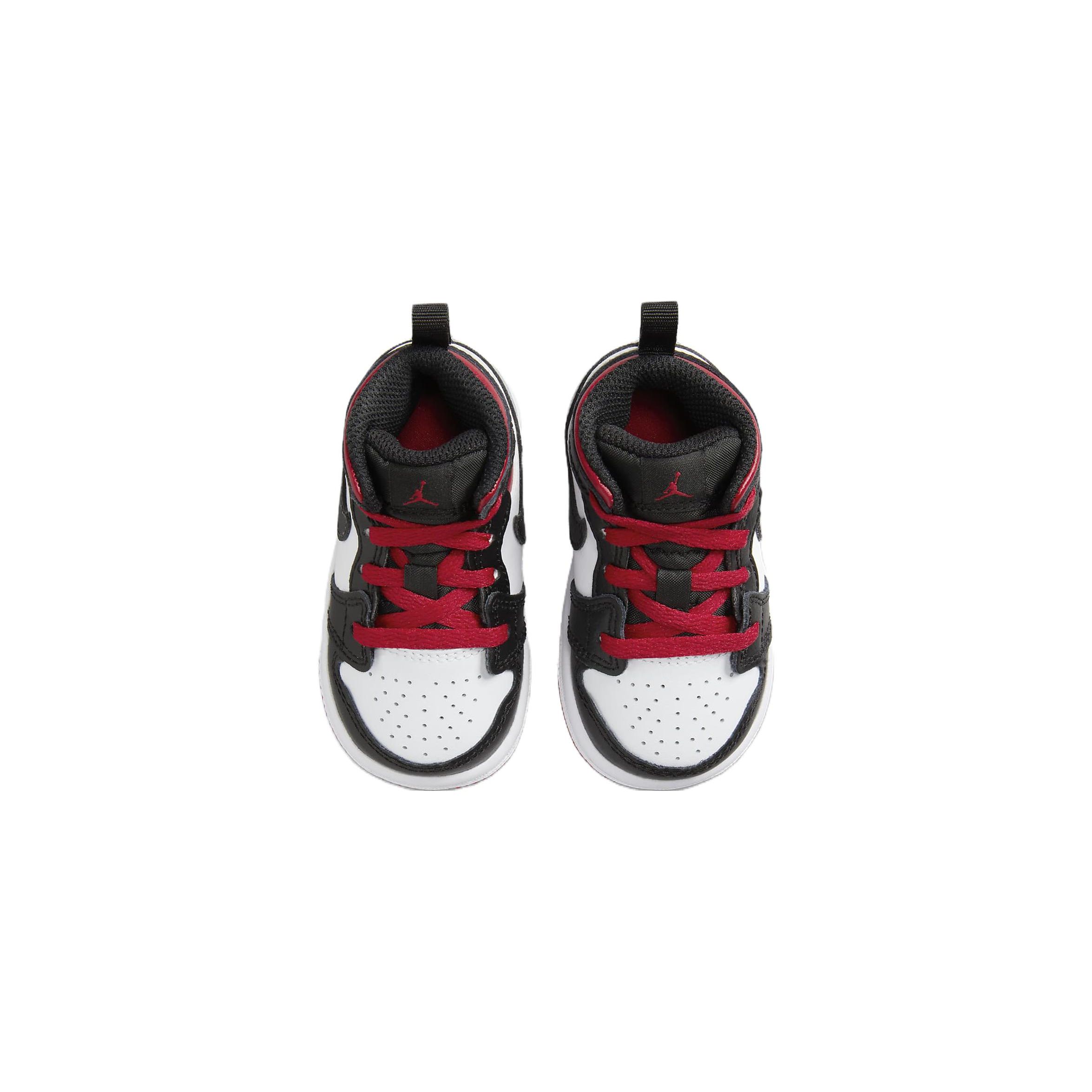 Детские кроссовки Air Jordan 1 Mid TD Gym Red Black Toe White DQ8425-106 27 — фото 4