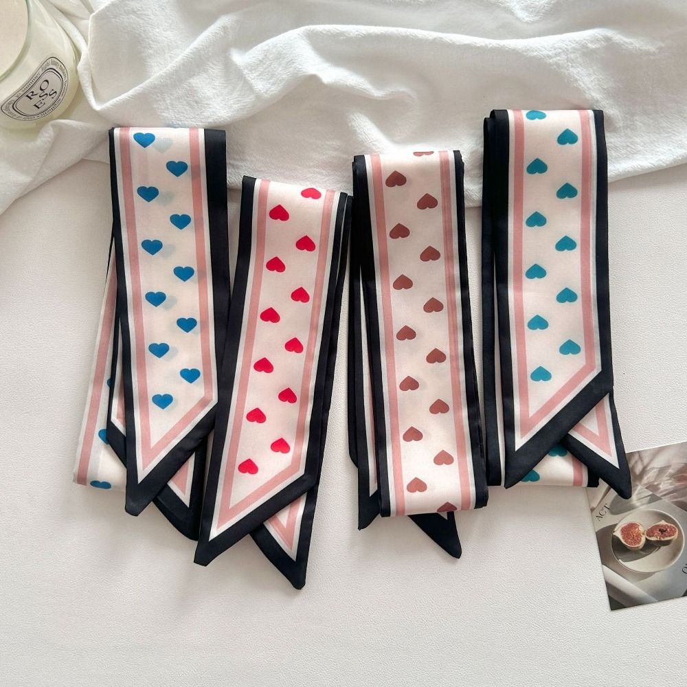 Printing Decorative Ribbon Skinny Silk Small Scarf Lady Tie Hair Scarf Headband