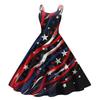 Flag Dress for Women Sleeveless Midi Patriotic Dress for Women Summer Floral Print 4Th Of July Dresses for Women Casual Dress