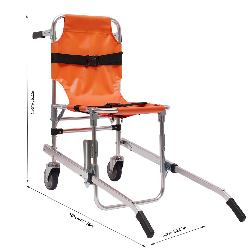 Stair Chair for Medical Emergency Evacuation 2 wheel Lift Fast Ship Orange