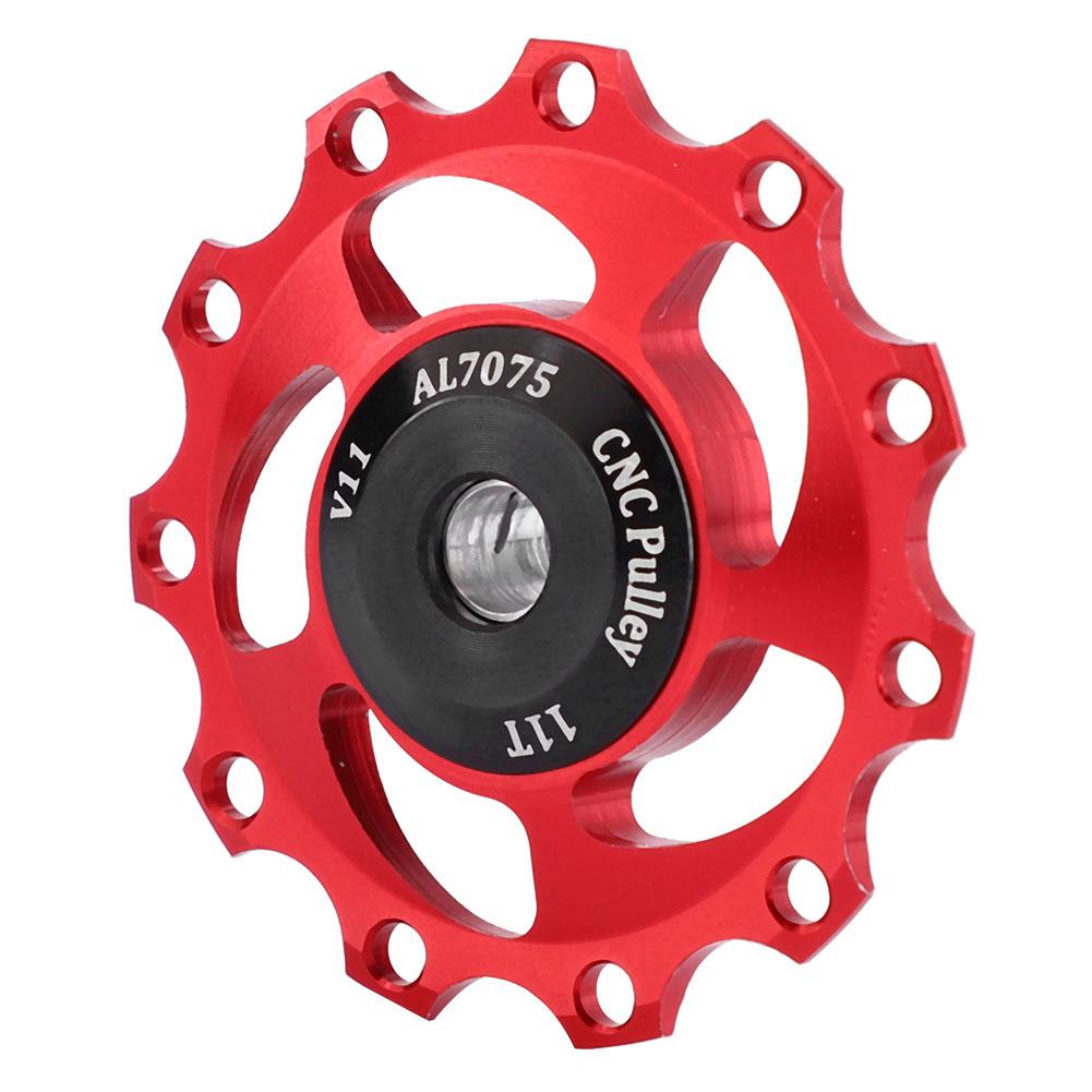 Lightweight 11T Mountain Bike   Rr Derailleur Pulley   Wheel (Black Red)