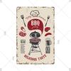 Dad's BBQ Party Metal Tin Plaque Retro Tin Signs Barbecue Rules Slogan Plate Vintage Grill Poster Yard Garden Kitchen Wall Decor