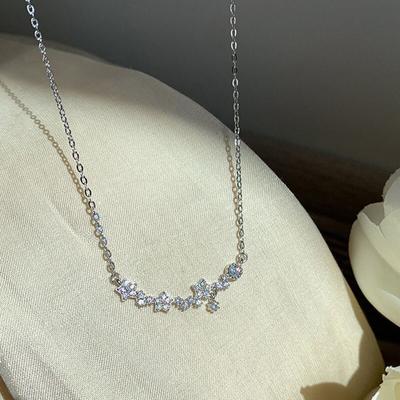 925 Sterling Silber Stern Cz Halskette für Frauen Schlüsselbein Kette Halsketten Partei Schmuck Großhandel