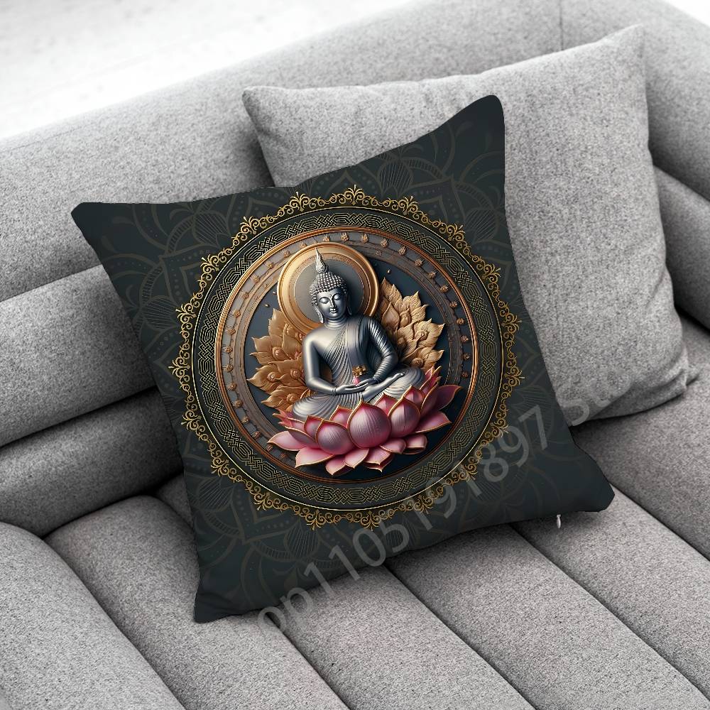 Indie Budda Buddyzm Poszewka na poduszkę dekoracyjną Na 50cm 40cm 55cm 45*45cm 30cm Kwadratowa Poszewka na poduszkę do sypialni