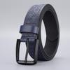 Men's Embossed Leather Belt with Zinc Alloy Pin Buckle - Casual & Business Style