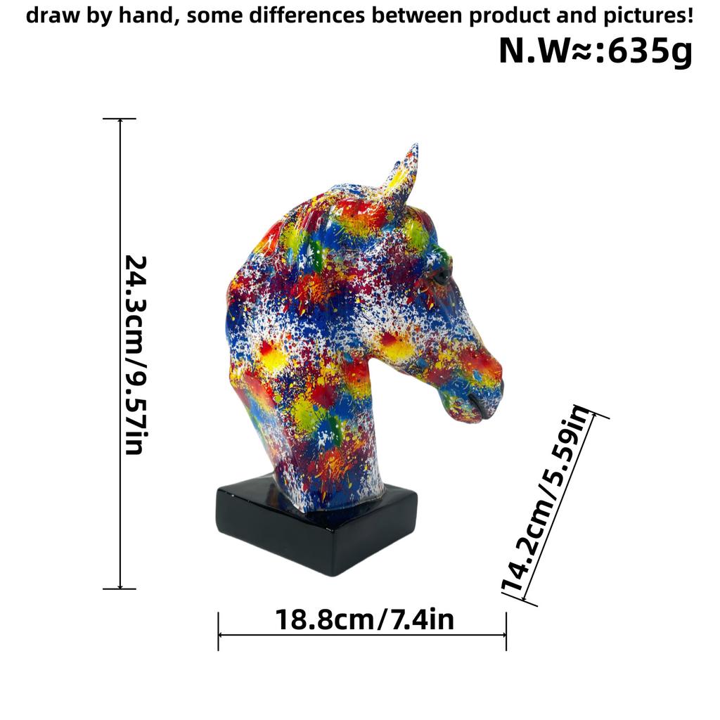 Home Living Room Entrance Bedroom Desktop Transfer Horse Head Ornaments Resin Crafts Creative Boutique Housewarming Gift
