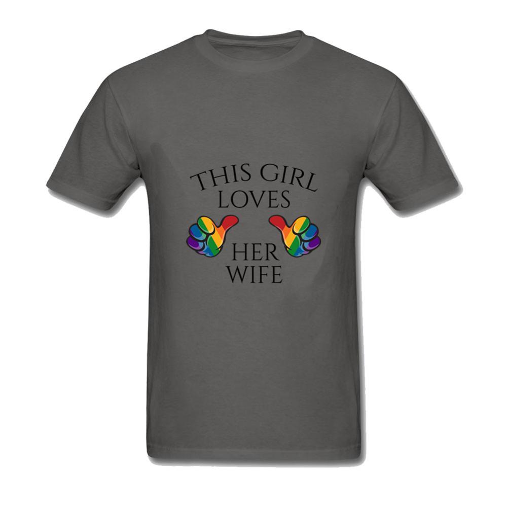 Casualowa koszulka z krótkim rękawem z nadrukiem Lovely Men Tshirt Summer Style Ta dziewczyna kocha swoją żonę Luźna