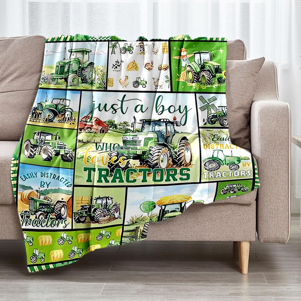 Truck Theme Printed Blanket - Perfect for Couch, Bed, Travel & Outdoor Use | Machine Washable, Cozy & Durable.