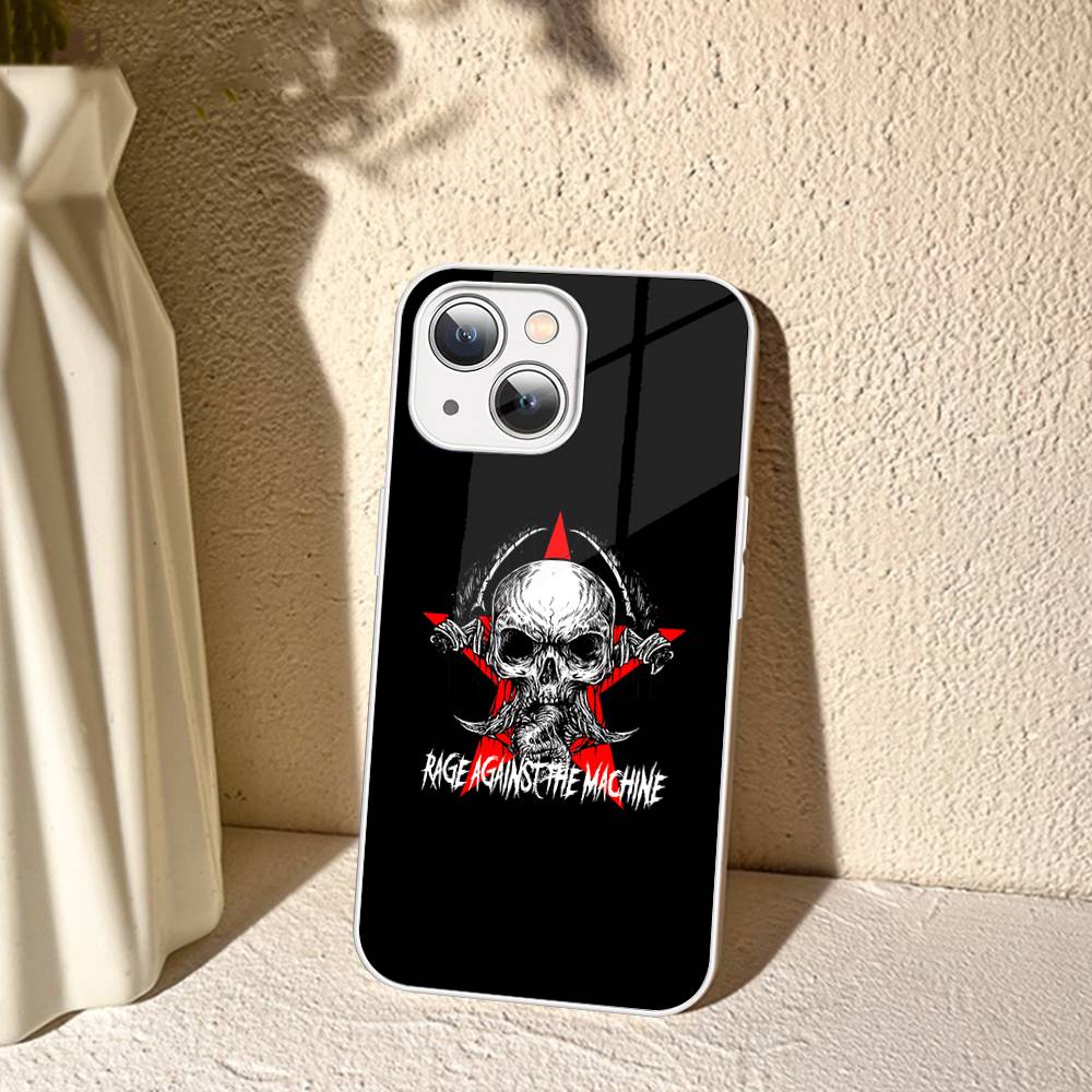 R-Rage A-Against T-The M-Machine Band Tempered Glass For Iphone 14 13 12 11 Pro Mini XS MAX 14Plus X XS XR Cover