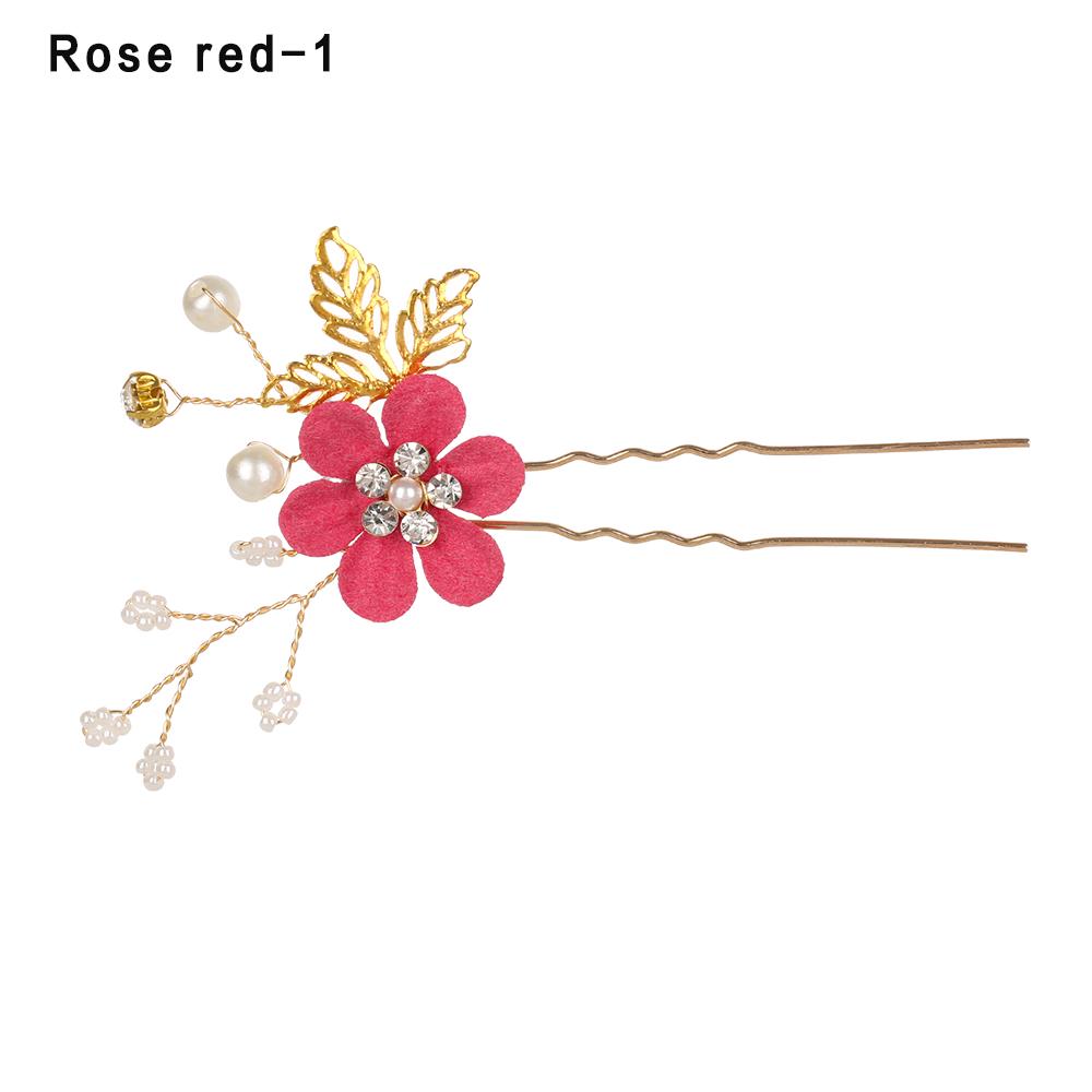 Fashion Elegant Blue Flower Women Hair Combs Headdress Prom Bridal Wedding Hair Accessories Gold Leaves Hair Jewelry Hair Pins