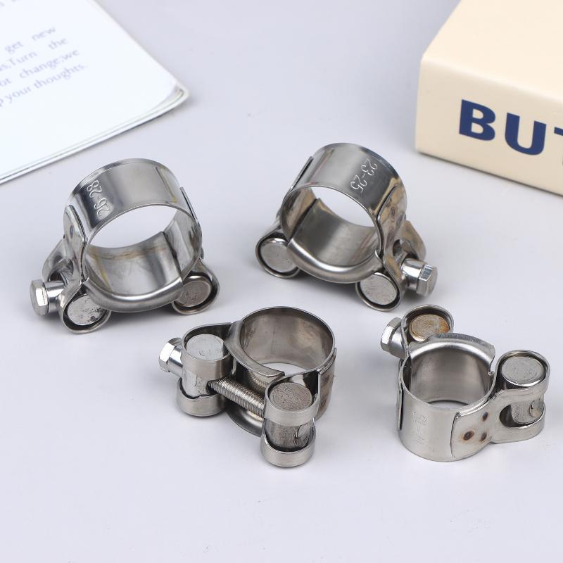 2Pcs Stainless Steel Strengthens European Style Hose Clamp Exhaust Circular Air Water Pipe Clip Sealing Welding Repair Tool