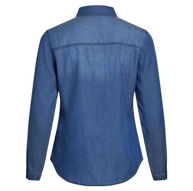 Vila Bista Langarm Denimhemd