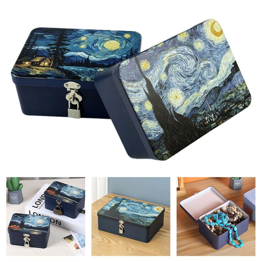 Password Lock Tinplate Box Large Size Password Lock Box Organizer Box Storage Box  Personal Items