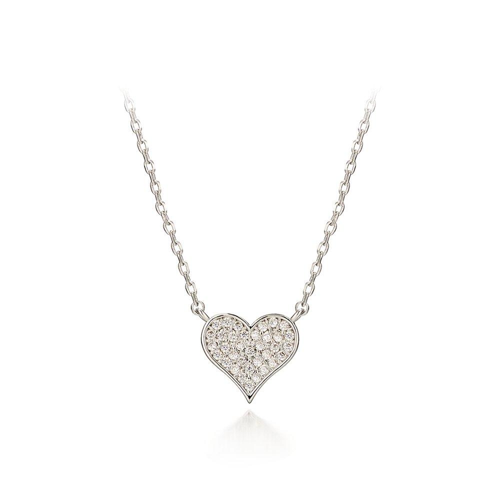 White Cubic Heart Necklace Elbrnn182