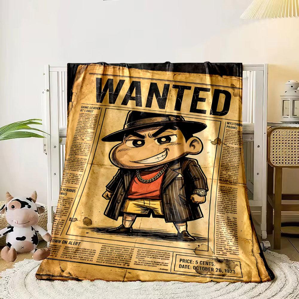 

Vintage-style WANTED poster featuring a confident cartoon character. for all seasons blanket lunch break throw gift 80cm x 120cm