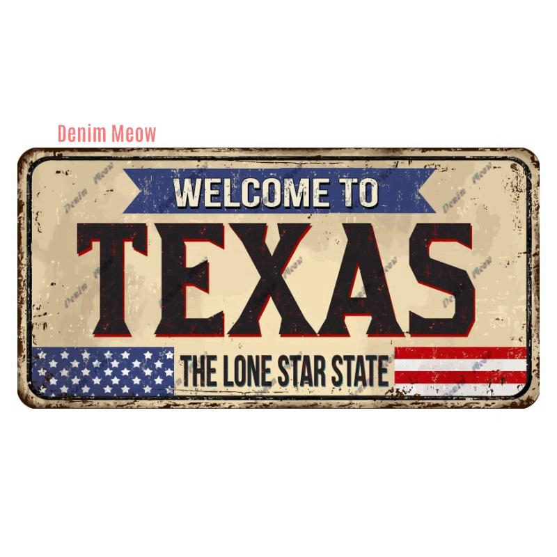 Vintage USA Metal Plates, Retro California 15x30cm Plaque, Florida Metal Tin Sign Poster, Bar, Garage, Gifts, Room Decor WY289