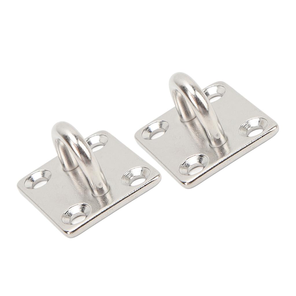 2Pcs Boat Square Pad Eye Stainless Steel Firm Durable Marine SS Pad Hardware for Yacht 30 X 35mm 1.2 X 1.4in