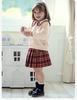 David Bella Girls' Half Skirt Set - Autumn Navy Collar Pleated Skirt Two-Piece