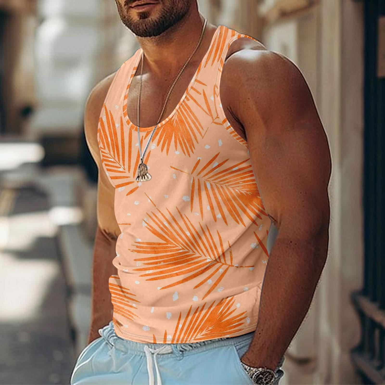 

Мужская летняя пляжная майка для серфинга, повседневная дышащая майка без рукавов, свободная майка с принтом M