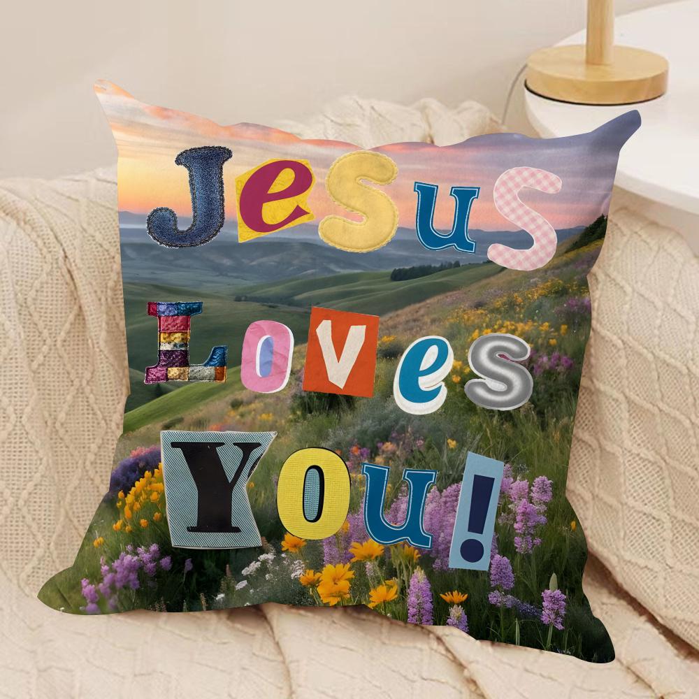 Positive Words Cushion Cover Soft Plush Fabric DoubleSided Printed Cushion Covers for All Seasons Home Decor