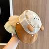 Detachable Cartoon Animal Bucket Hat Letter Embroidery Children's Fisherman Hat  Baby