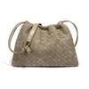 Borsa da donna opaca intrecciata con borsa a nuvola con coulisse, borsa a spalla singola a tracolla alla moda e di nicchia