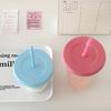 Girly Heart Large Capacity Straw Cup for Summer - Portable for Home, Travel, Milk Tea, Cold Drinks, Water, On-the-Go Use