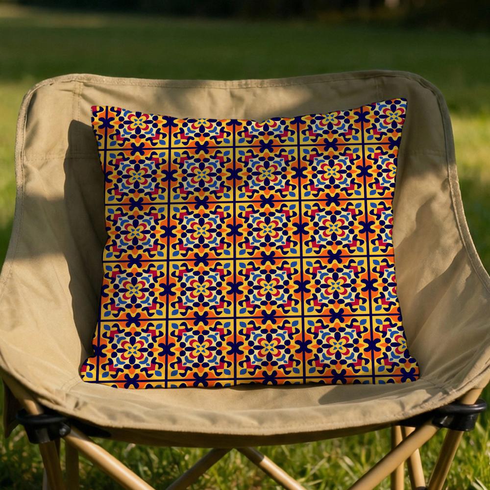 Moroccan Ethnic Pattern Cushion Cover Soft Reversible  Durable Pillow Cover  MultiScene Use for Home  Car Daily Comfort
