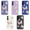 Butterfly Pattern Hand Lanyard Case For Samsung S25 S24 S22 Plus Ultra S23 S21 S20 FE A55 A54 A53 A34 A25 A15 A14 5G A51 A32 A13 TPU Soft Phone Cover