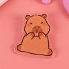 Set of 9 Fashionable Capybara Brooch Acrylic Lapel Pin Lovely Animal Shaped Badge Scratch Resistant Pins for Clothing