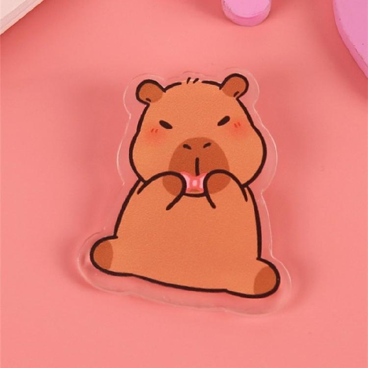 Set of 9 Fashionable Capybara Brooch Acrylic Lapel Pin Lovely Animal Shaped Badge Scratch Resistant Pins for Clothing