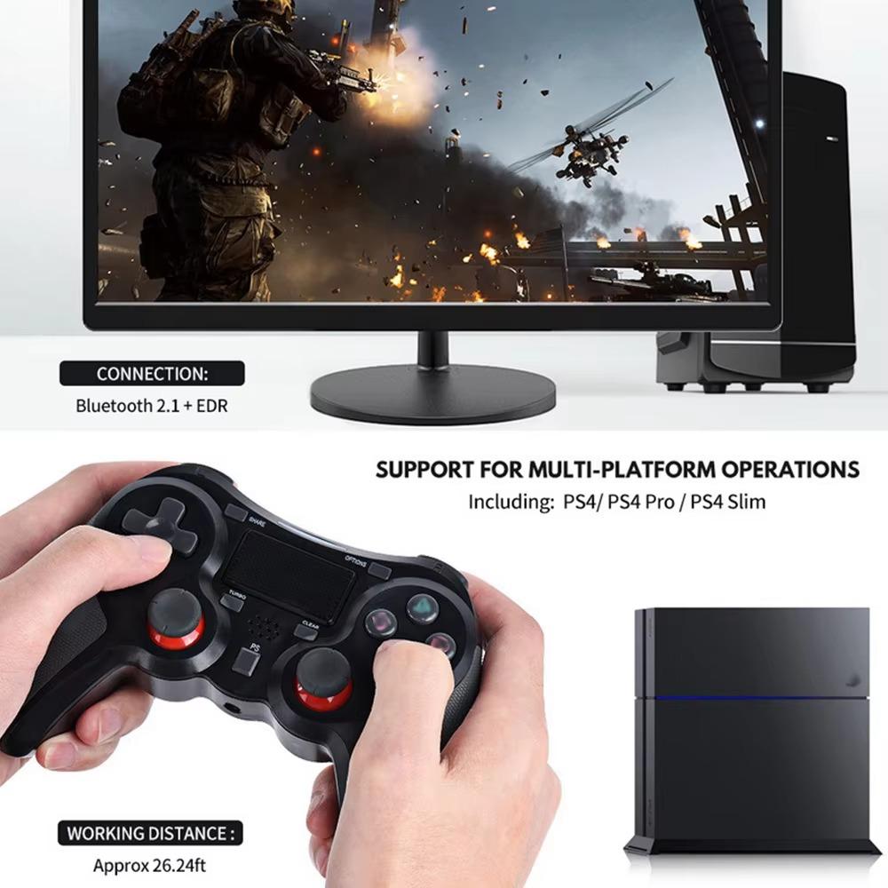 Wireless Command for Sony PS4, Dual Vibration Command and Shooting Button for PlayStation4 and Windows