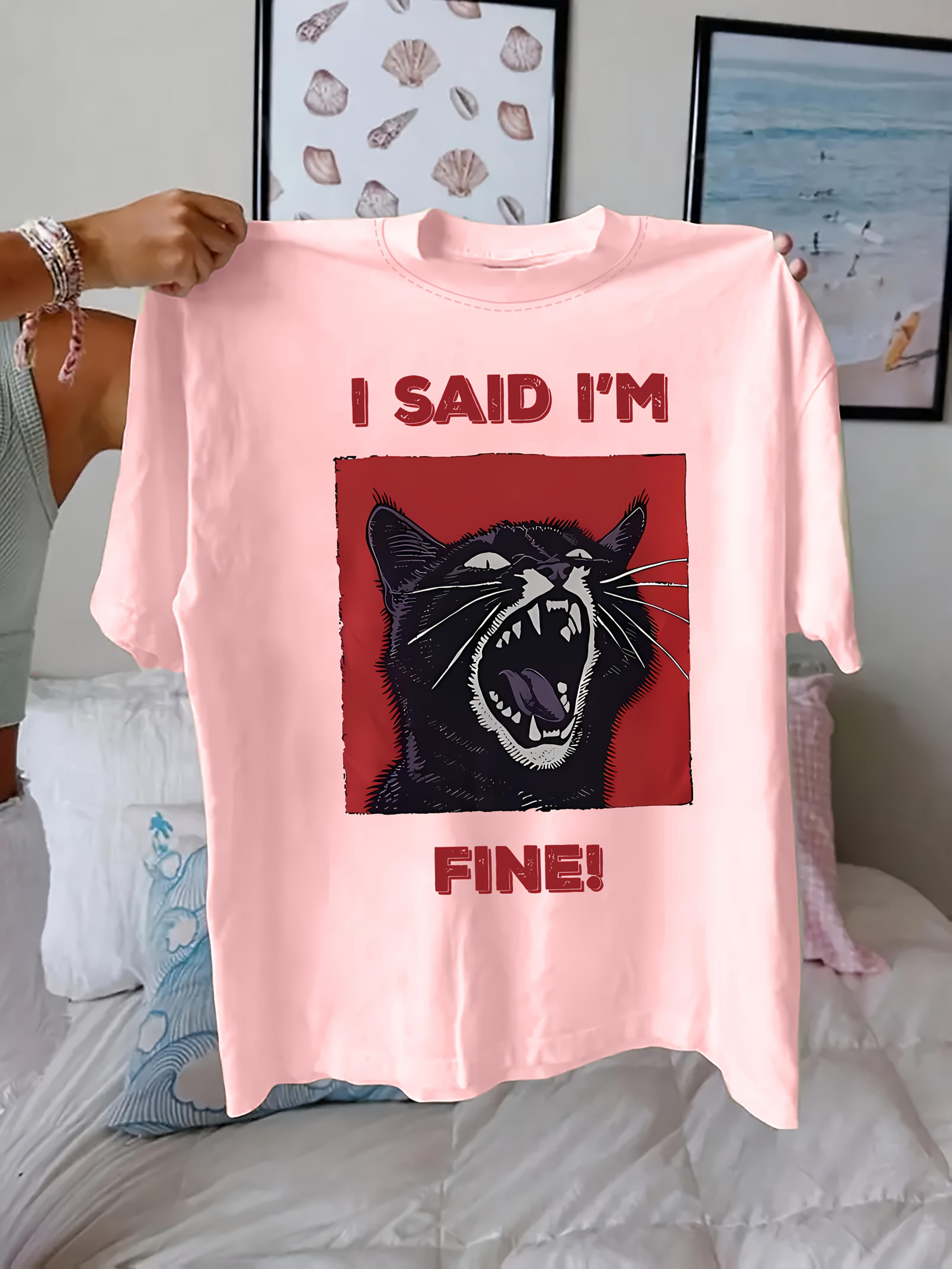 

Womens Plus Size Black Cat Pattern Tshirt Cotton Breathable Fashionable and Versatile Unisex Streetwear Oversized 4XL