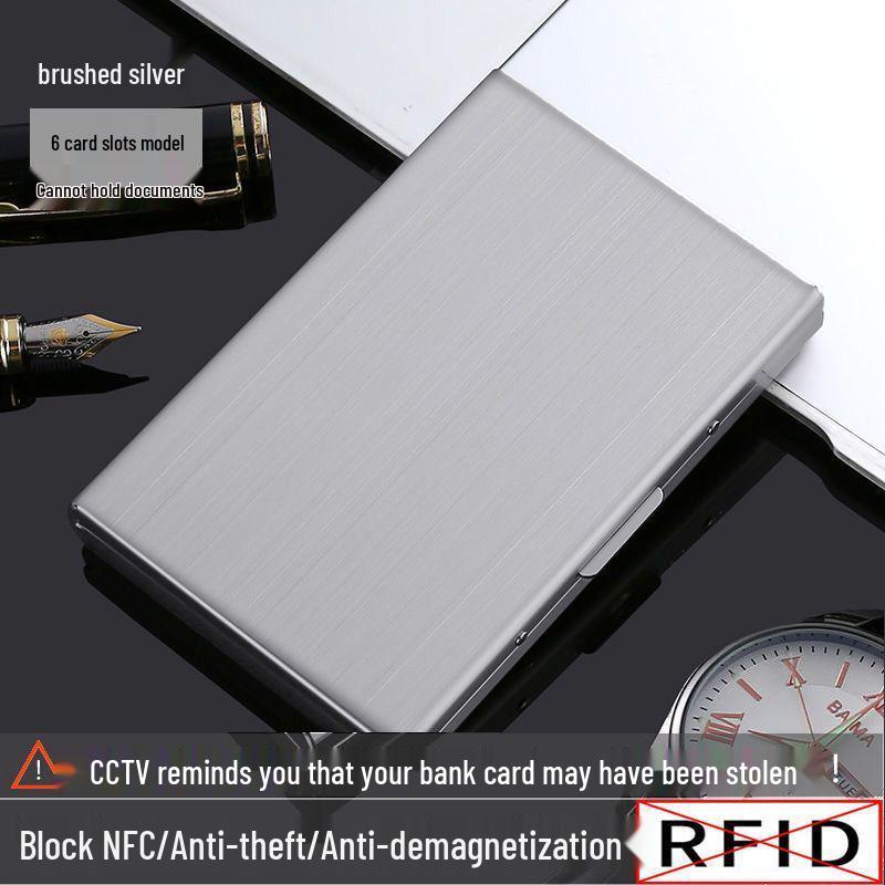 Portable Anti-Theft RFID Blocking Stainless Steel Card Holder for Men & Women