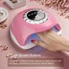 Pink UV LED Nail Lamp with Touch Screen, 4 Timer Settings, Detachable Base, Dual Light Beads – Quick Gel Cure At Home
